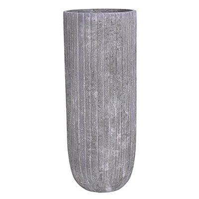 Polystone Lourdee - Kunststof pot - Cylinder Lava Raw Grey - H 70cm