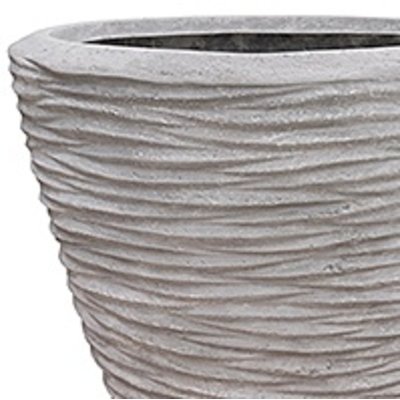 Polystone - Kunststof pot - Couple Seaside Lava Raw Grey - H 51cm