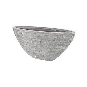 Polystone - Kunststof pot - Oval Seaside Lava Raw Grey - H 40cm
