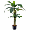 Kunstplant Bananenboom Groen - H 150cm - Kunststof pot - Mica Decorations