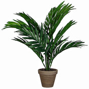 Kunstplant Palm Areca Groen - H 45cm - Keramiek sierpot - Mica Decorations