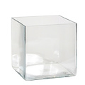 Handgefertigter Glasbatteriekasten Britt, quadratisch 18 cm, transparent