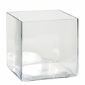 Handgefertigter Glasbatteriekasten Britt, quadratisch 20 cm, transparent