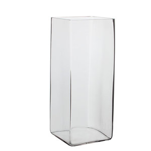 Handgemaakte glazen accubak Britt, H35cm, transparant