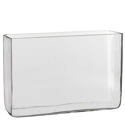 Handgemaakte glazen accubak vaas Britt - Transparant -  H 20cm - Mica Decorations