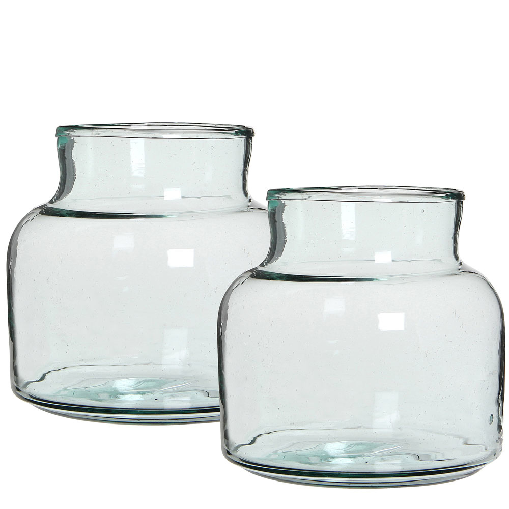 Gespierd Behoort Vruchtbaar Shop Set van 2 handgemaakte glazen vazen Vienne, transparant Online - Plant  New Day