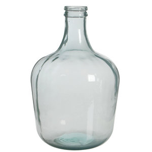 Handgemaakte glazen fles Diego, Wit milky glas, H42cm / D27cm