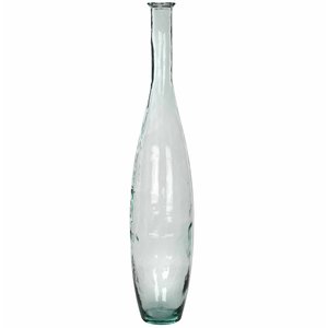 Handgemaakte glazen fles Kyara, Transparant glas, H100cm / D20cm