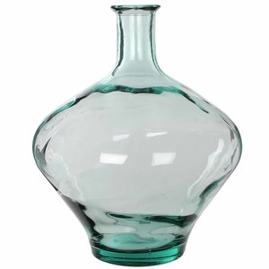 Handgemaakte glazen fles Kyara, Transparant glas, H46cm / D38cm