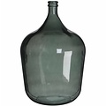Handgemaakte glazen fles Diego, Groen glas, H56cm / D40cm