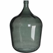 Handgemaakte glazen fles Diego, Groen glas, H56cm / D40cm