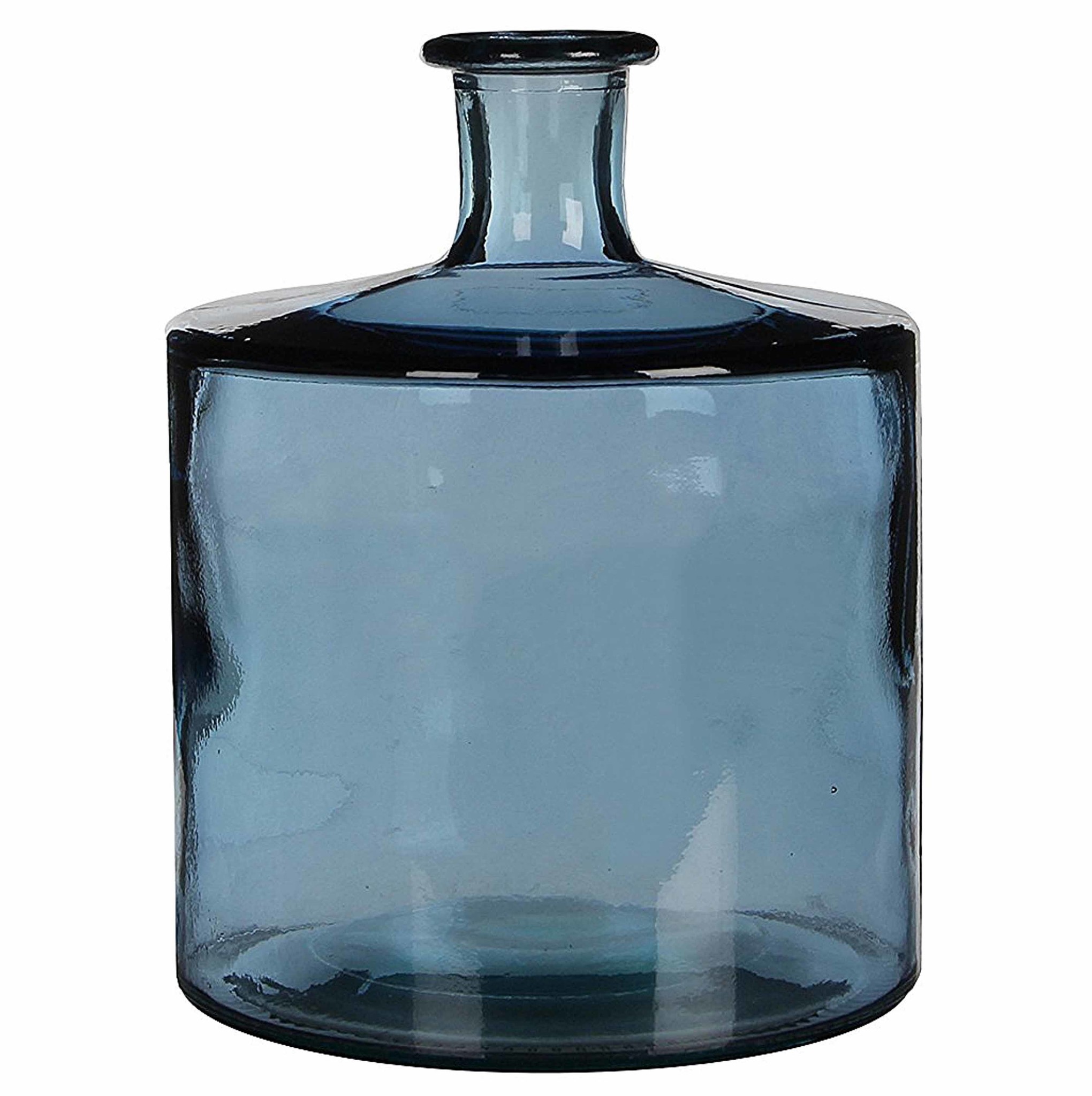 dak Nodig hebben Monarch Shop Handgemaakte glazen fles Guan, Blauw glas, H44cm / D35cm Online -  Plant New Day