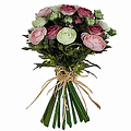Künstliche Blumen Ranunculus-Blumenstrauß-Rosa-Weiß - H 30cm - Mica Decorations