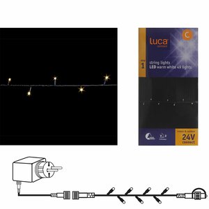 LUCA Connect 24V - Lichtsnoer met 49 warm witte LED-lampjes, inclusief trafostekker