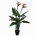 Künstliche Pflanze Strelitzia Orange - H 110 cm - Kunststofftopf - Mica Decorations