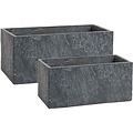 Mica Decorations - Set van 2 plantenbakken, rechthoekig