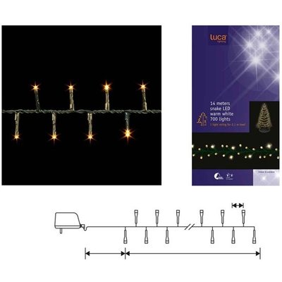 Kerstboomverlichting WarmWit, 700 energiezuinige LED-lampjes, LUCA Lighting Snake Light