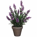 Kunstplant Lavendel Paars - H 33cm - Keramiek sierpot - Mica Decorations