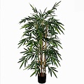 Kunstplant Bamboe Groen - H 150cm - Kunststof pot - Mica Decorations