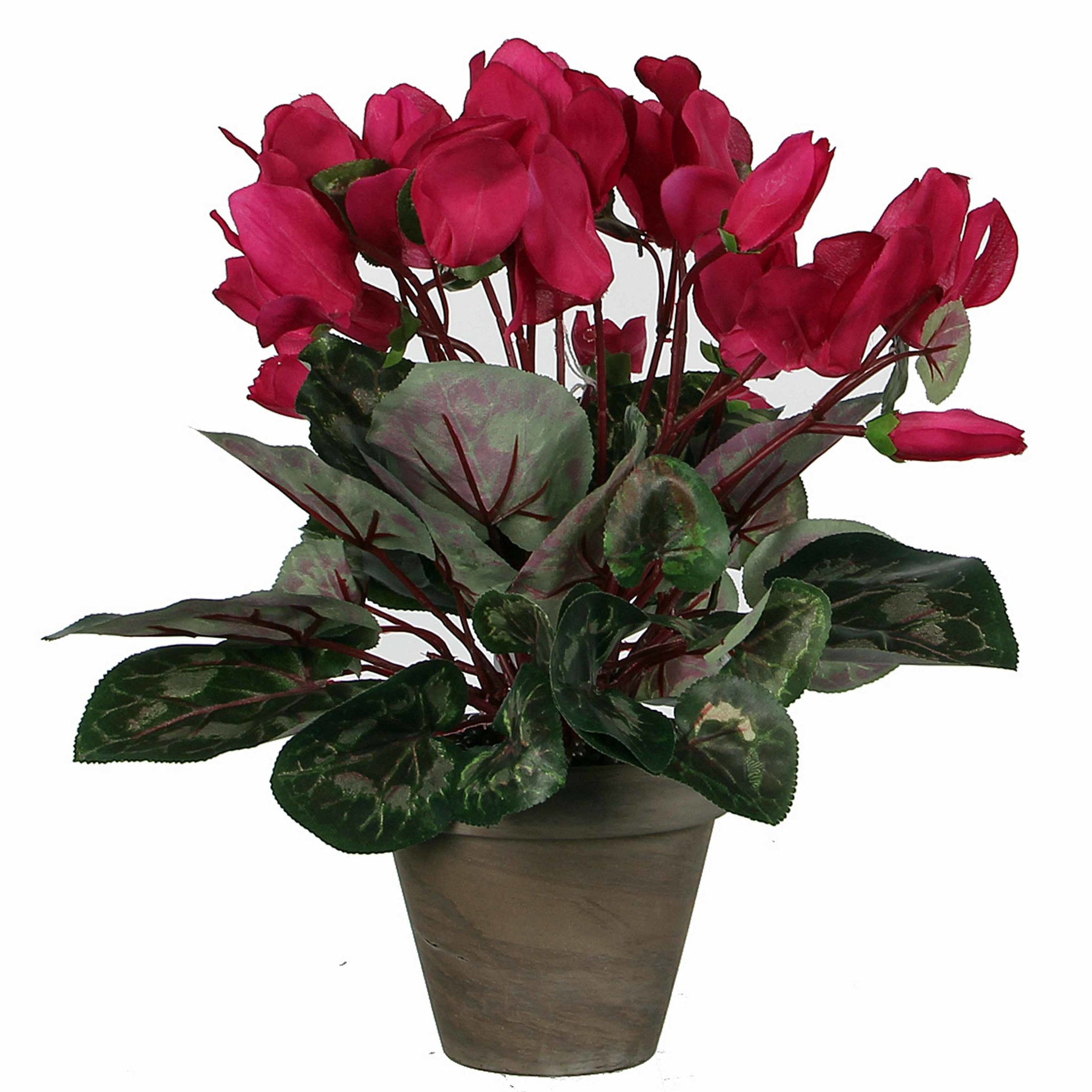 Knstliche Pflanze Alpenveilchen Dunkelrosa - H 30 cm - Keramiktopf - Mica  Decorations