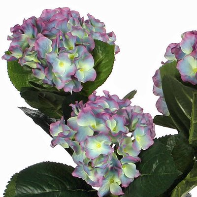 Künstliche Pflanze Hortensie Hellviolett - H 40 cm - Keramiktopf - Mica Decorations