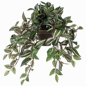 Kunstplant Tradescantia Groen-bont - L 45cm - Keramiek sierpot - Mica Decorations