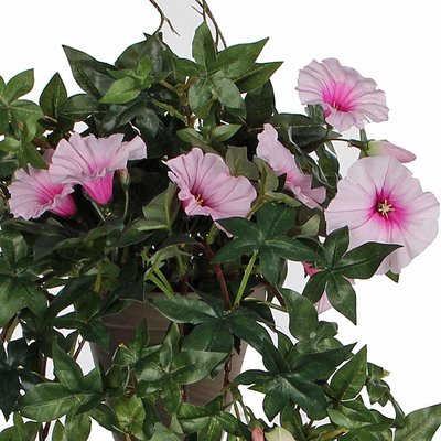 Kunstplant Petunia Roze - L 50cm - Keramiek sierpot - Mica Decorations
