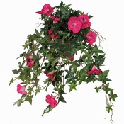 Künstliche Pflanze Petunie Dunkelrosa - L 50cm - Keramiktopf - Mica Decorations