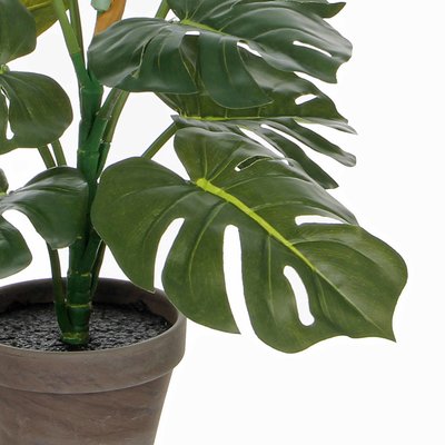 Künstliche Pflanze Philodendron Grün - H 48 cm - Keramiktopf - Mica Decorations