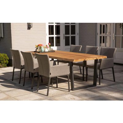 Gartentisch Borneo - Teak / Aluminium - L240 x B100 cm - Exotan