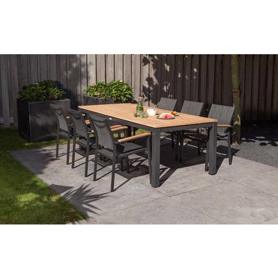 Gartentisch Memphis - Teak / Aluminium - L220 x B100 cm - Exotan