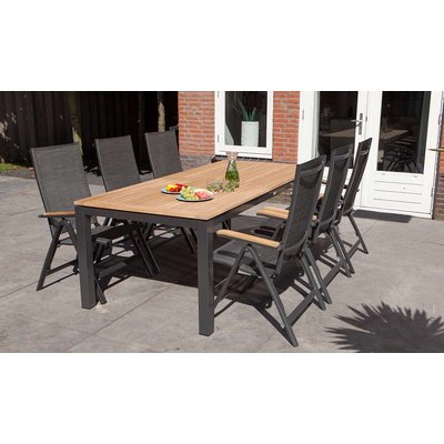 Memphis verstellbarer Dining Gartenstuhl - Grau / Anthrazit - Exotan