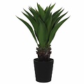 Kunstplant Agave Groen - H 80cm - Kunststof sierpot - Mica Decorations