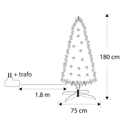 LUCA Lighting - Greenwood Künstlicher Weihnachtsbaum - Glasfaser mit mehrfarbiger Beleuchtung