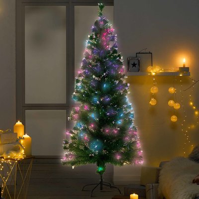 LUCA Lighting - Greenwood Künstlicher Weihnachtsbaum - Glasfaser mit mehrfarbiger Beleuchtung