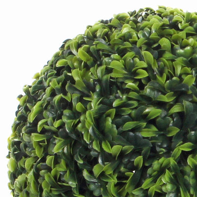 Künstliche 27cm Pflanze Buxus Kugel Teeblatt Grün - D 27cm - Für außen und innen - Mica Decorations