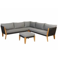 Loungeset 'San Remo' - Aluminium, Rope en Teak - Inclusief kussens - Exotan