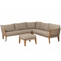 Lounge-Set 'San Remo' Natural - Aluminium Rope und Teak - Inklusive Kissen - Exotan