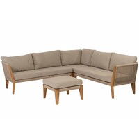 Lounge-Set 'San Remo' Natural - Aluminium Rope und Teak - Inklusive Kissen - Exotan