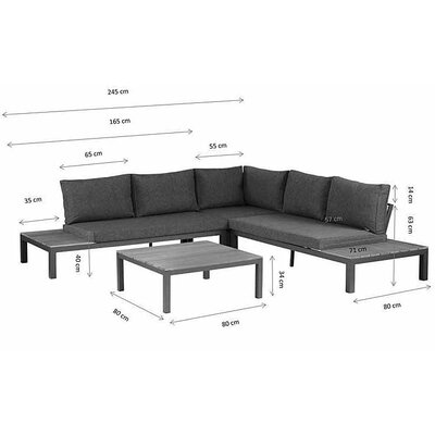 Exotan Loungeset 'La Vida' - Wit aluminium - Inclusief kussens - Exotan