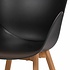 Satz mit 2 Stück - Tulip Luxus Dining Gartenstuhl - Schwarz - WOOOD / Exotan