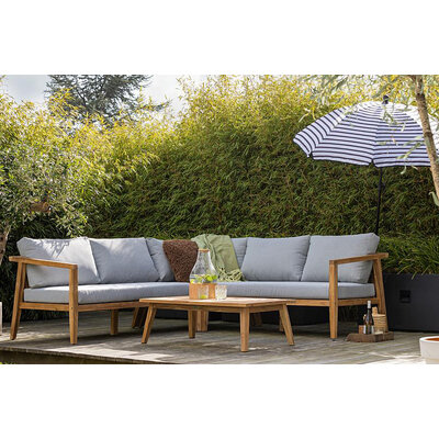 Lounge hoek-tuinset 'Lucca' -Teakhout - Inclusief kussens - Exotan