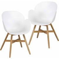 Set van 2 - Tulip luxe dining tuinstoel - Wit - WOOOD / Exotan