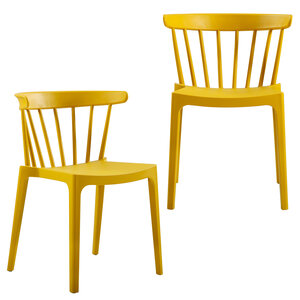 Set van 2 - Stapelbare terras en tuinstoel 'Bliss' - Okergeel - WOOOD / Exotan