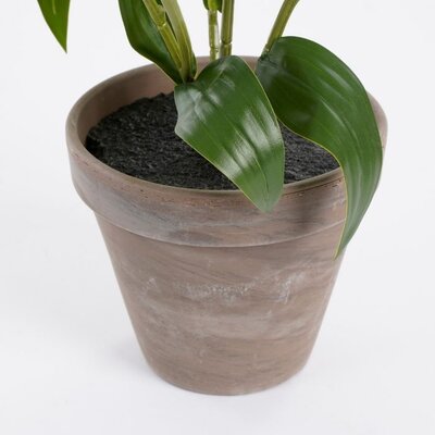 Kunstplant Lelie Roze - H 47cm - Terracotta sierpot - Mica Decorations