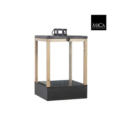 Lantaarn Halton - Zwart metaal - H 42cm - Mica Decorations