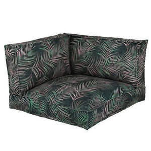 In The Mood - Hoek Palletkussen Tropical - 3 Delen - Groen Print - L80xB80xH52cm