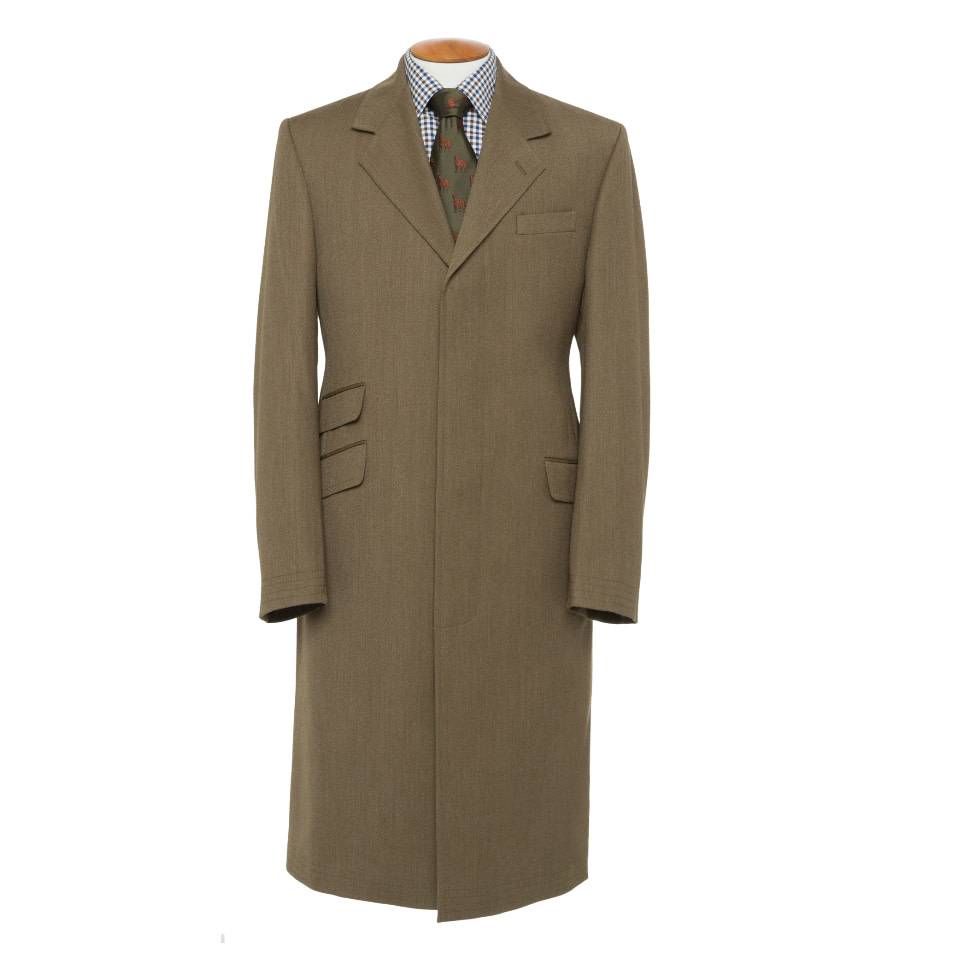 Covert Coat, Covert Collar - Brown - Oliver Brown