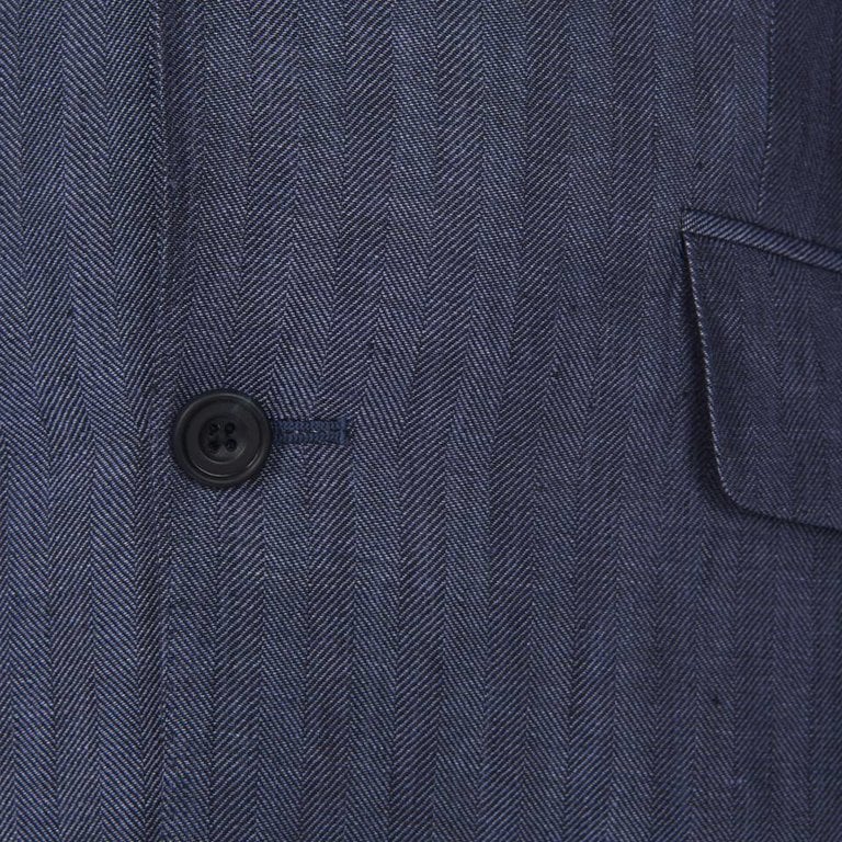 Eaton Jacket - Blue Bronze Herringbone Linen