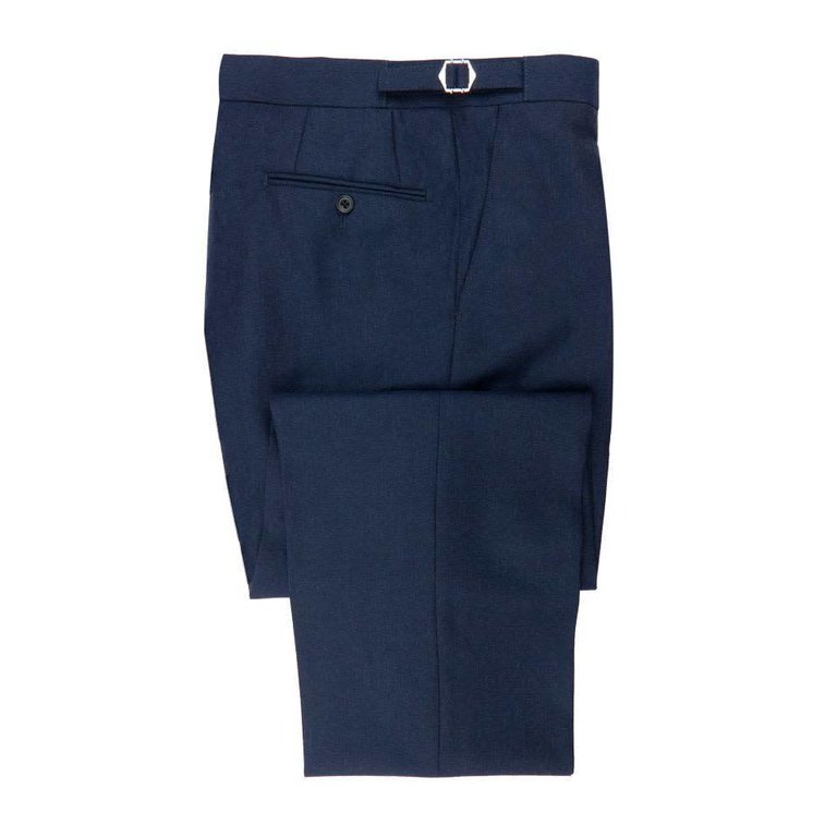 Pleated Suit Trousers - Plain Navy